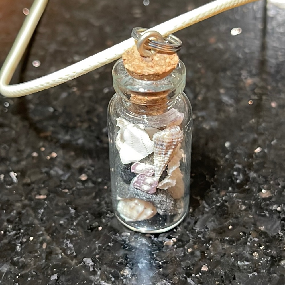 Handmade beach necklace - one of a kind treasures inside!